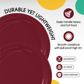 9 In. Burgundy Paper Plates | 1000 Count